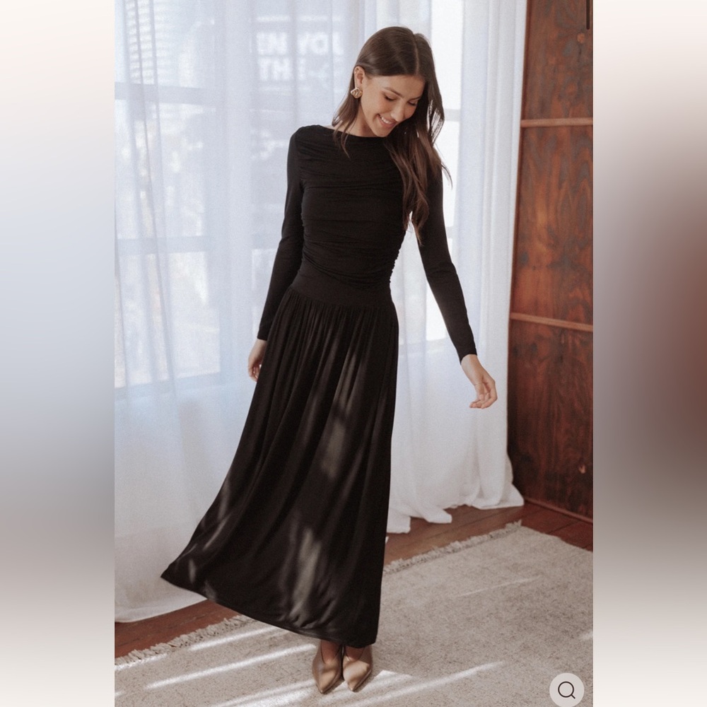 Petal & Pup Shirley Cutout Back Long Sleeve Maxi Dress Size 8